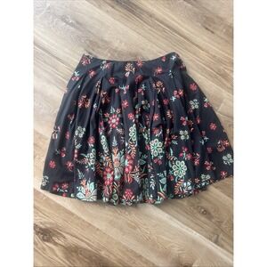 French Connection A Line Floral Skirt‎ Pleated Size 10 Boho Retro Hippie Style